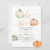 Pumpkins hij of zij minimalistische gender reveal  kaart (Voorkant)