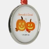 Pumpkins Jack O Lantern Couple Custom Ornament (Rechts)