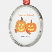 Pumpkins Jack O Lantern Couple Custom Ornament (Links)