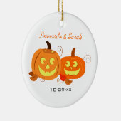 Pumpkins Jack O Lantern Couple Custom Ornament (Rechts)