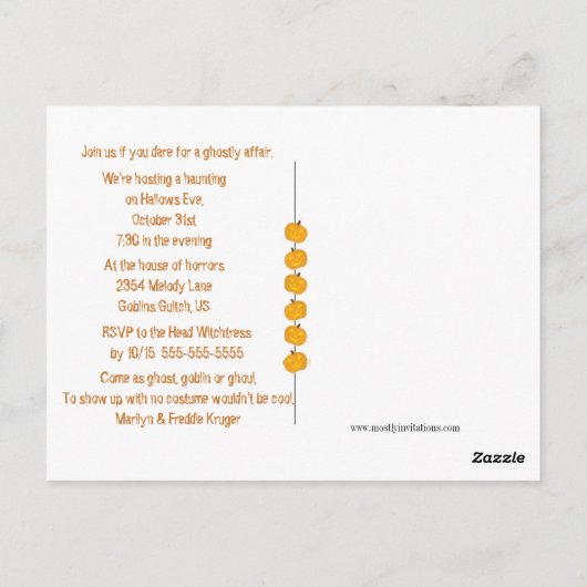 Pumpkins Jack O Lantern Halloween Party Briefkaart (Achterkant)