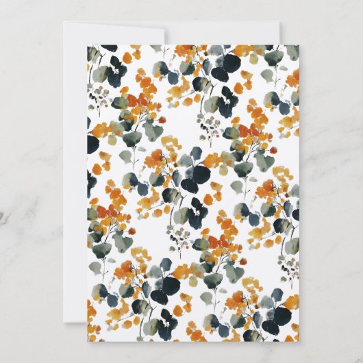 Pumpkins Modern Fall Wedding Vrijgezellenfeest Kaart (Achterkant)