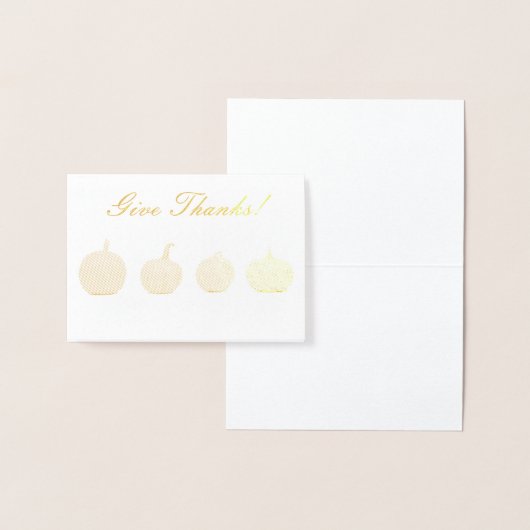 Pumpkins Modern geeft Bedankt Folie Thanksgiving Folie Kaarten (Display)