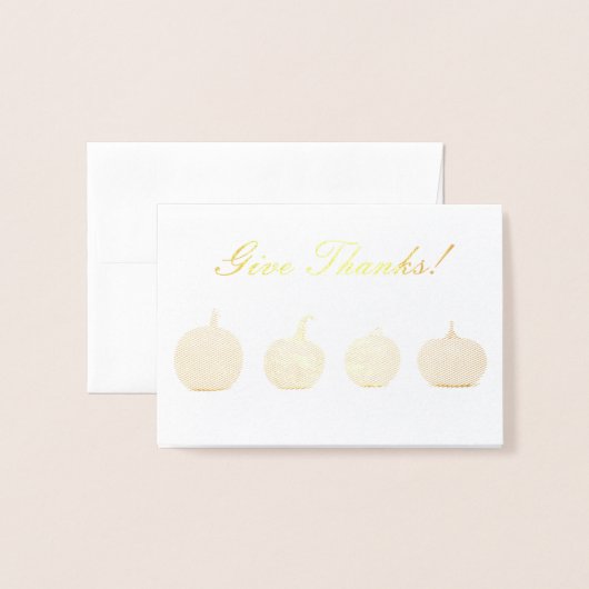 Pumpkins Modern geeft Bedankt Folie Thanksgiving Folie Kaarten (Voorkant met envelop)