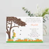 Pumpkins Neutral Baby Shower Invitations Kaart (Staand voorkant)