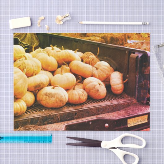Pumpkins on Pickup Truck Herfst  ontkoppeling Tissuepapier (Craft)