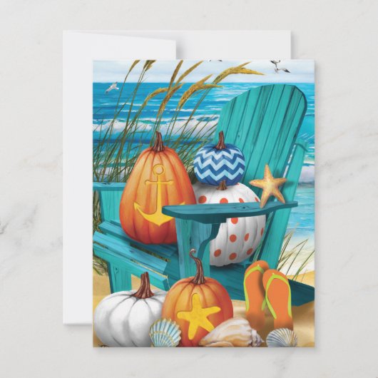 Pumpkins on the Beach Flat Card (Voorkant)