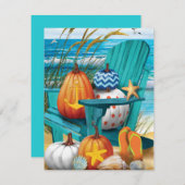 Pumpkins on the Beach Flat Card (Voorkant / Achterkant)