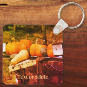 Pumpkins on Truck Natuur - Gepersonaliseerd Sleutelhanger (Achterkant)