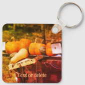 Pumpkins on Truck Natuur - Gepersonaliseerd Sleutelhanger (Achterkant)