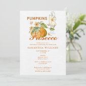Pumpkins & Prosecco Elegant Fall Bridal Shower Kaart (Staand voorkant)