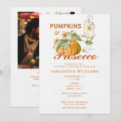 Pumpkins & Prosecco Elegant Fall Bridal Shower Kaart (Voorkant / Achterkant)