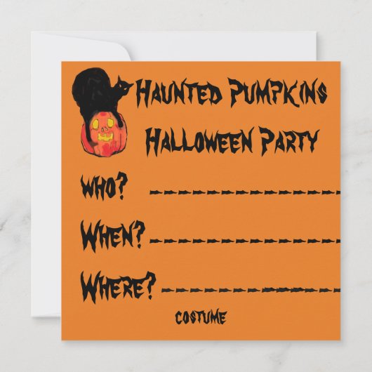 Pumpkins Rampage Halloween Party Invitation Kaart (Achterkant)