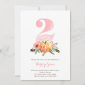 Pumpkins  Roos Girl 2e verjaardag Kaart (Voorkant)