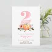 Pumpkins  Roos Girl 2e verjaardag Kaart (Staand voorkant)