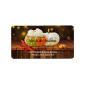 Pumpkins Rustic Fall Weddenschap Label (Voorkant)