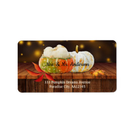Pumpkins Rustic Fall Weddenschap Label