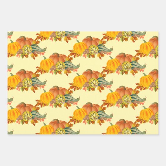 Pumpkins Seamless Pattern Inpakpapier Vel (Voorkant 2)