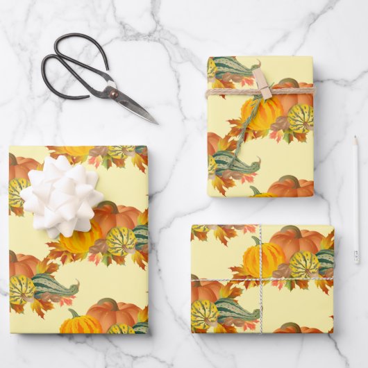 Pumpkins Seamless Pattern Inpakpapier Vel (Voorkant)