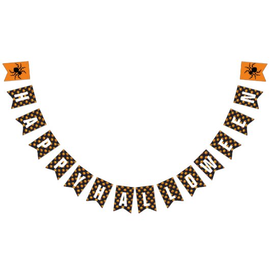 Pumpkins & Spiders Happy Halloween Vlaggetjes (Alle)