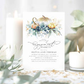 Pumpkins Succulents Greenery Herfst Engagement Par Kaart
