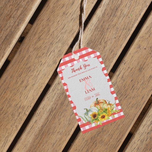 Pumpkins Sunflowers Rustic Fall Wedding Thank You Cadeaulabel