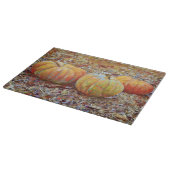 Pumpkins Thanksgiving Art Glass Cutting Board Snijplank (Hoek)