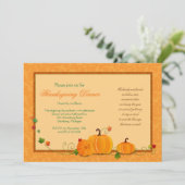 Pumpkins Thanksgiving Dinner Party Invitation Kaart (Staand voorkant)