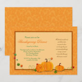 Pumpkins Thanksgiving Dinner Party Invitation Kaart (Voorkant / Achterkant)