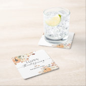 Pumpkins Thanksgiving Dinner Square Paper Coaster Kartonnen Onderzetters (Insitu)