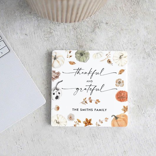 Pumpkins Thanksgiving Dinner Square Paper Coaster Kartonnen Onderzetters