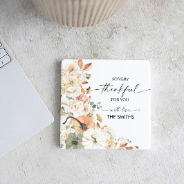 Pumpkins Thanksgiving Dinner Square Paper Coaster Kartonnen Onderzetters