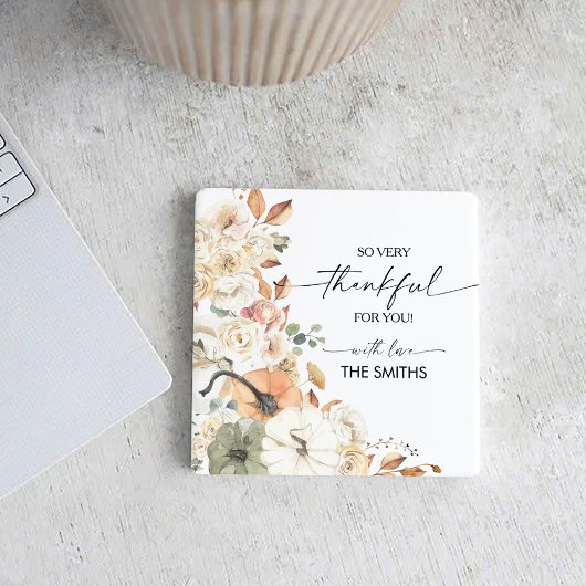 Pumpkins Thanksgiving Dinner Square Paper Coaster Kartonnen Onderzetters