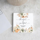 Pumpkins Thanksgiving Dinner Square Paper Coaster  Kartonnen Onderzetters