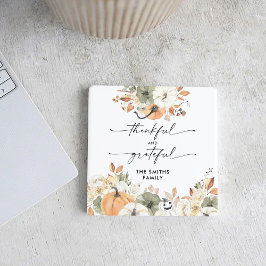 Pumpkins Thanksgiving Dinner Square Paper Coaster  Kartonnen Onderzetters