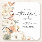 Pumpkins Thanksgiving Dinner Square Paper Coaster Kartonnen Onderzetters (Voorkant)