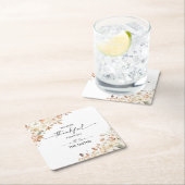 Pumpkins Thanksgiving Dinner Square Paper Coaster Kartonnen Onderzetters (Insitu)