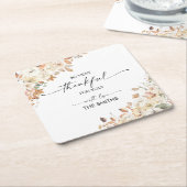 Pumpkins Thanksgiving Dinner Square Paper Coaster Kartonnen Onderzetters (Schuin)