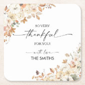 Pumpkins Thanksgiving Dinner Square Paper Coaster Kartonnen Onderzetters (Voorkant)