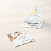 Pumpkins Thanksgiving Dinner Square Paper Coaster Kartonnen Onderzetters (Insitu)