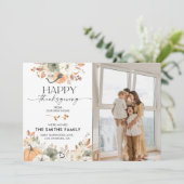 Pumpkins Thanksgiving Flat Announcement Card Aankondiging (Staand voorkant)