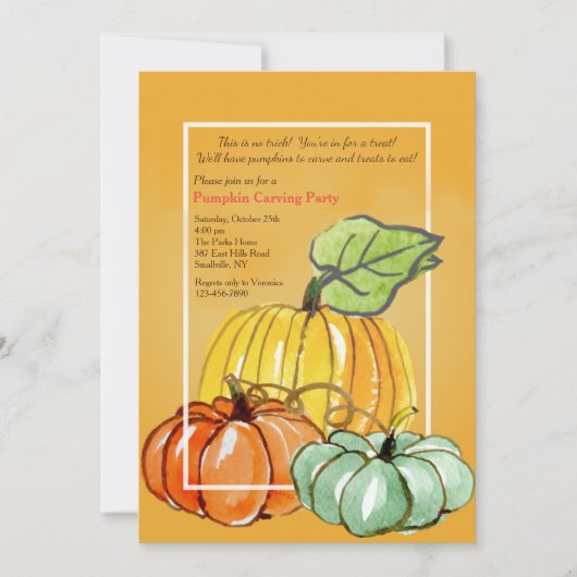 Pumpkins Three Invitation Kaart (Voorkant)