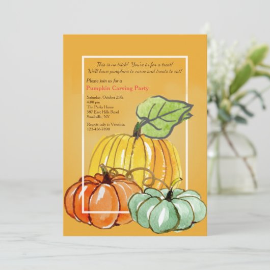 Pumpkins Three Invitation Kaart (Staand voorkant)