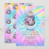 Pumpkins Tie Dye Birthday Uitnodiging (Voorkant / Achterkant)