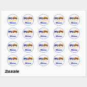 Pumpkins Truck Pumpkin Patch - Blue Tractor Round Ronde Sticker (Vel)