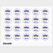 Pumpkins Truck Pumpkin Patch - Blue Truck Round Ronde Sticker (Vel)