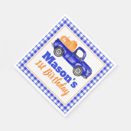 Pumpkins Truck Pumpkin Patch - Blue Truck Servet