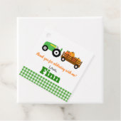 Pumpkins Truck Pumpkin Patch - Green Tractor Bedankjes Labels (In situ)