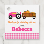 Pumpkins Truck Pumpkin Patch - Roze trekker Bedankjes Labels (Voorkant)