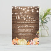 Pumpkins Twin Baby Rustic Shower String Lights Kaart (Staand voorkant)